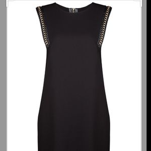 Black Dress w/Leather and Gold Detailing